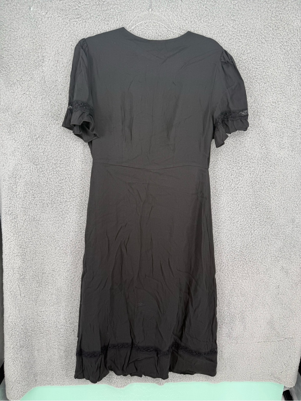 Quince NWT classic Black Button-Front Women’s Dress lace detail - Picture 5 of 7